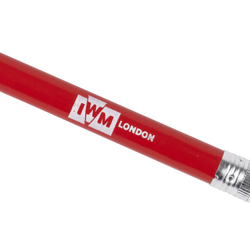 IWM london red pencil logo detail musuem gifts